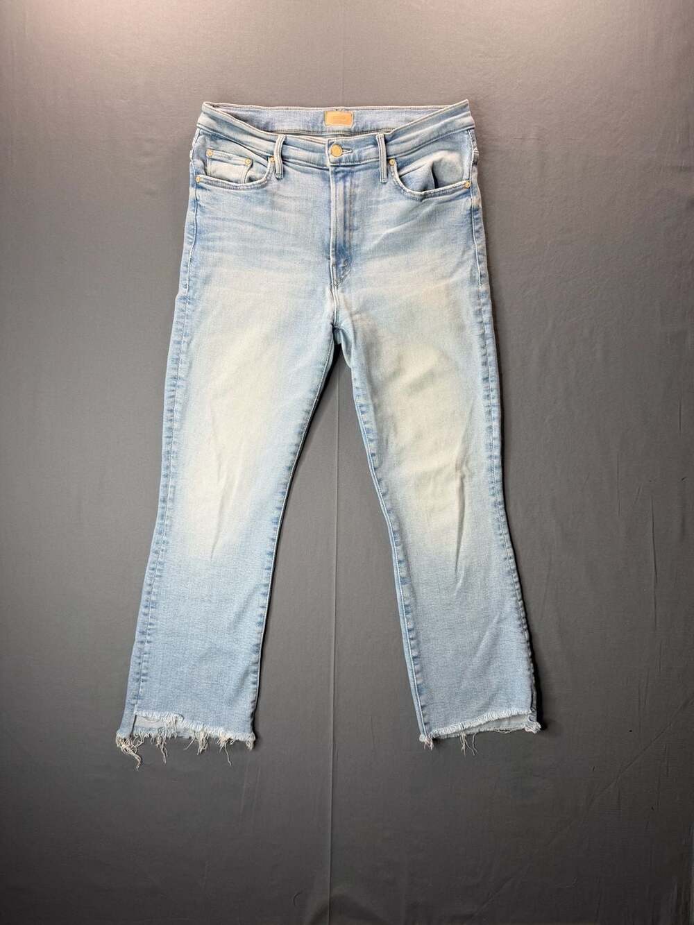 Mother The Inside Crop Step Fray Jeans Light Wash Limited Edition Size 31